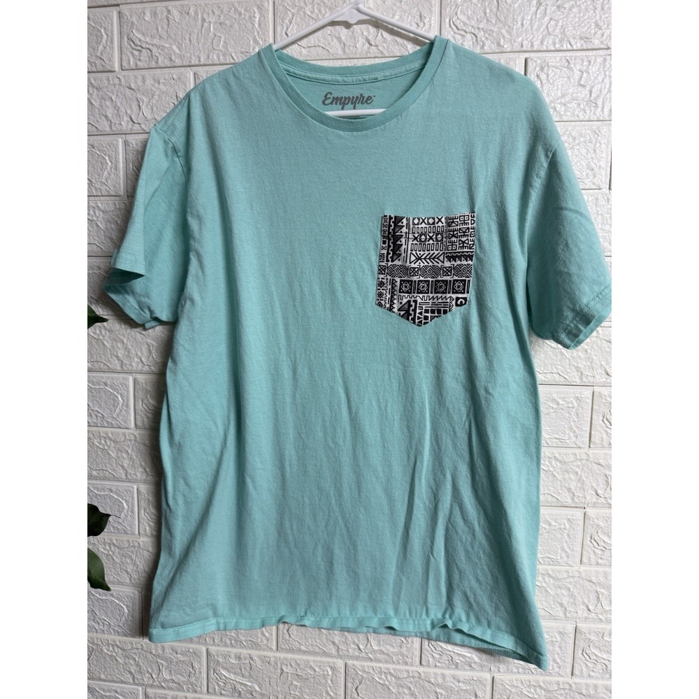 Empyre Mens Green Pocket T-Shirt Skater Graphic Print Size Large